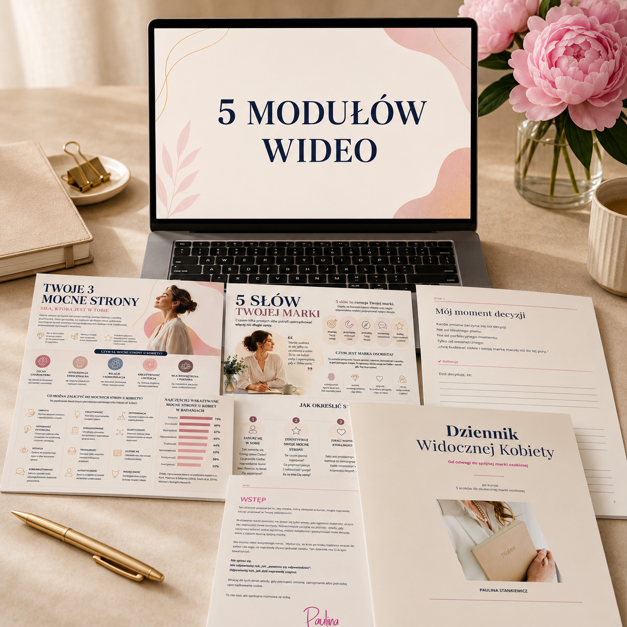 5 modułów wideo — kurs marki osobistej Pauliny Stankiewicz z workbookiem